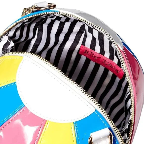 NWT Betsey Johnson Beach Ball Crossbody Glossy Vinyl Handbag - Picture 5 of 15